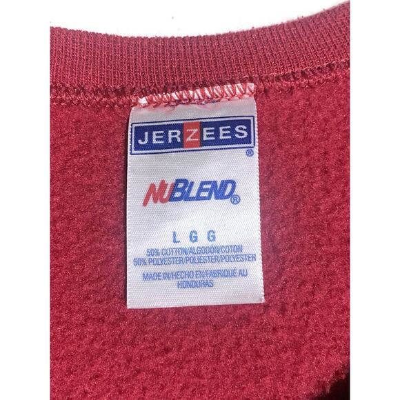 Jerzees Red Christmas Sweater Large Long Sleeve With Santa Clause Graphic - Picture 3 of 8